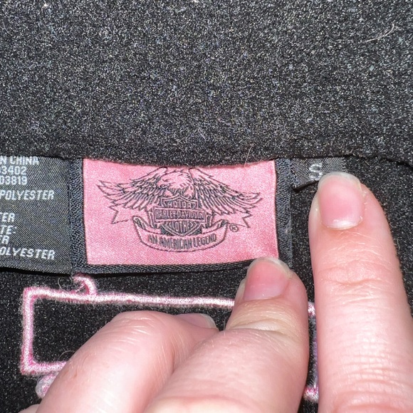 Pink and Black Harley Davidson Fleece Motor Cycle Jacket - Picture 4 of 4